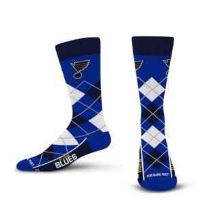 For Bare Feet NHL ST. LOUIS BLUES Argyle Remix Premium Dress Sock Team Color OSFM