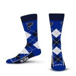 For Bare Feet NHL ST. LOUIS BLUES Argyle Remix Premium Dress Sock Team Color OSFM