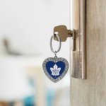 Rico Industries NHL Philadelphia Flyers Metal Rhinestone Heart Keychain 1.38 x 3-"