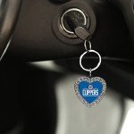 Rico Industries NHL Philadelphia Flyers Metal Rhinestone Heart Keychain 1.38 x 3-"