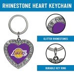 Rico Industries NHL Philadelphia Flyers Metal Rhinestone Heart Keychain 1.38 x 3-"