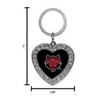 Rico Industries NHL Philadelphia Flyers Metal Rhinestone Heart Keychain 1.38 x 3-"