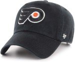 47 NHL Team Color Alternate Primary Logo Clean Up Adjustable Cap Dad Hat, Adult One Size Fits All - Philadelphia Flyers Black