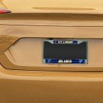 Rico Industries NHL Bling Chrome License Plate Frame with Glitter Accent, St. Louis Blues,Team Color,6 x 12.25-inches
