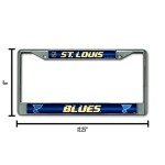 Rico Industries NHL Bling Chrome License Plate Frame with Glitter Accent, St. Louis Blues,Team Color,6 x 12.25-inches