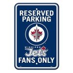Fremont Die NHL Winnipeg Jets Team Sign, 12" x 18", Reserved Parking Sign