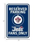 Fremont Die NHL Winnipeg Jets Team Sign, 12" x 18", Reserved Parking Sign