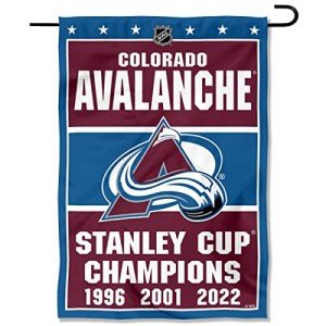 WinCraft Colorado Avalanche 3 Time Stanley Cup Champions Double Sided Garden Banner Flag