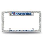 Rico Industries NHL Hockey New York Rangers Silver Chrome All Over Automotive Bling License Plate Frame