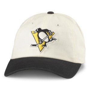 AMERICAN NEEDLE Pittsburgh Penguins NHL Blue Line Adjustable Snapback Baseball Hat, Ivory/Black (EM004A-PPN-IBLK)