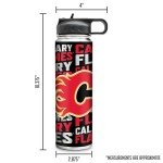 Rico Industries NHL Hockey Calgary Flames 22oz Stainless Steel Tumbler with Lid - Great For Coffee, Tea, Water or Cocktails