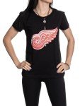 Calhoun NHL Surf & Skate Women's Distressed Print Fitted Crew Neck Premium T-Shirt (Detroit Red Wings, X-Large)