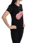 Calhoun NHL Surf & Skate Women's Distressed Print Fitted Crew Neck Premium T-Shirt (Detroit Red Wings, X-Large)