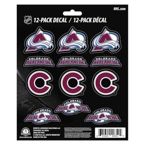 FANMATS 30786 NHL - Colorado Avalanche 12 Count Mini Decal Sticker Pack 5 x 6.25 in.- Great Gift for Sports Fans - Works On Hard Surfaces - for Homes, Cars, Trucks, SUVs.