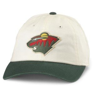 AMERICAN NEEDLE Minnesota Wild NHL Blue Line Adjustable Snapback Baseball Hat, Ivory/Dark Green (EM004A-MNW-IDGR)
