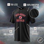 Wright & Ditson NHL Adult Game Day Unisex T-Shirt - 100% Cotton - Tagless Hockey Tee - Short Sleeve - Comfortable and Lightweight (New Jersey Devils - Black, Large)