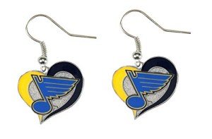 Aminco NHL St. Louis Blues Swirl Heart Earrings