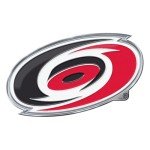 FANMATS 60481 Carolina Hurricanes Heavy Duty Aluminum Embossed Color Emblem, Auto Emblem Decal