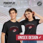 Wright & Ditson NHL Adult Powerplay Heathered Unisex T-Shirt - 100% Cotton - Tagless and Comfortable (Carolina Hurricanes - Black Heather, XX-Large)