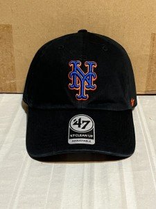 '47 New York Mets Clean Up Dad Hat Cap MLB Black/Royal/Orange