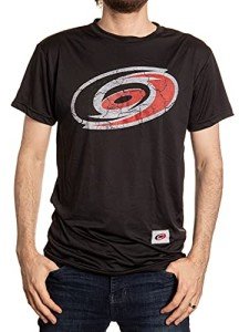 NHL Mens Loose Fit Performance Rashguard Wicking Short Sleeve Shirt (Carolina Hurricanes, X-Large)