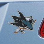 FANMATS 25088 San Jose Sharks 3D Color Metal Emblem, Diecut Team Logo Auto Emblem