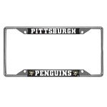 FANMATS 14886 Pittsburgh Penguins Chrome Metal License Plate Frame, Team Colors, 6.25in x 12.25in