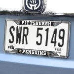 FANMATS 14886 Pittsburgh Penguins Chrome Metal License Plate Frame, Team Colors, 6.25in x 12.25in