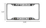 FANMATS 14886 Pittsburgh Penguins Chrome Metal License Plate Frame, Team Colors, 6.25in x 12.25in