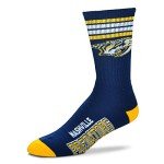 For Bare Feet NHL Nashville Predators 4 Stripe Deuce Crew Sock Team Color YOUTH