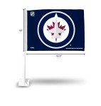Rico Industries NHL Winnipeg Jets Standard Double Sided Double Sided Car Flag - 16" x 19" - Strong Pole that Hooks Onto Car/Truck/Automobile
