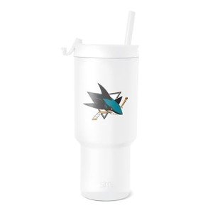 Simple Modern Officially Licensed NHL San Jose Sharks 30 oz Tumbler with Flip Lid and Straws | Hockey Insulated Cup Stainless Steel | Gifts for Men Women | Trek Collection | San Jose Sharks