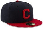 New Era MLB 59FIFTY 2-Tone Authentic Collection Fitted On Field Game Cap Hat (as1, Numeric, Numeric_7_and_3_Quarters, Cleveland Guardians)