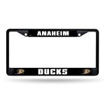 Rico Industries NHL Hockey Anaheim Ducks Black Chrome Frame with Plastic Inserts 12" x 6" Car/Truck Auto Accessory