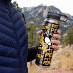 Rico Industries NHL Hockey Pittsburgh Penguins 22oz Stainless Steel Tumbler with Lid - Great For Coffee, Tea, Water or Cocktails