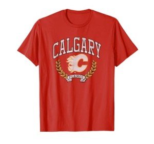 Calgary Flames Vintage Victory Red Officially Licensed T-Shirt
