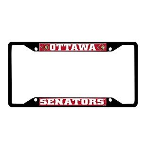 FANMATS 31829 Ottawa Senators Metal License Plate Frame Black Finish