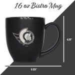 Rico Industries NHL Hockey Ottawa Senators 15oz Laser Engraved Matte Black Ceramic Bistro Mug - For Hot or Cold Drinks