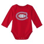 Outerstuff NHL Newborn & Infants 0-24 Months Primary Logo Long Sleeve Bodysuit Creeper Romper (Montreal Canadiens - Red, 3/6 Months)