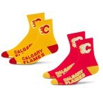 For Bare Feet NHL Calgary Flames Quarter Sock Two Pack Team Colors Large