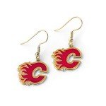 Aminco NHL Calgary Flames Logo Dangler Earrings