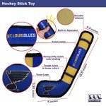 Pets First Dog Toy Tough Nylon with Inner Squeaker Licensed by NHL St. Louis Blues Hockey Stick Toy for Dogs & Cats. Play Hockey with Your Pet with This Licensed Dog Tough Toy