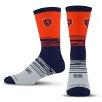 For Bare Feet NFL CHICAGO BEARS Elevate Premium Dress Crew Sock Team Color Large