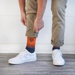 For Bare Feet NFL CHICAGO BEARS Elevate Premium Dress Crew Sock Team Color Large