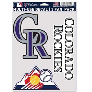 Wincraft MLB Colorado Rockies Decal Multi Use Fan 3 Pack, Team Colors, One Size