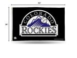Rico Industries FGB6402 MLB Colorado Rockies 3-Foot by 5-Foot Banner Flag