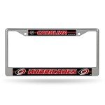 Rico Industries NHL Carolina Hurricanes Bling Chrome License Plate Frame with Glitter Accent , 6 x 12.25-"