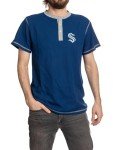 Calhoun NHL Surf & Skate Mens Short Sleeve Henley Waffle Shirt (Seattle Kraken, Medium)