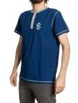 Calhoun NHL Surf & Skate Mens Short Sleeve Henley Waffle Shirt (Seattle Kraken, Medium)