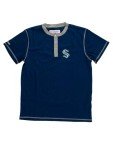 Calhoun NHL Surf & Skate Mens Short Sleeve Henley Waffle Shirt (Seattle Kraken, Medium)